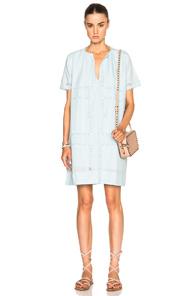 Sea Lace Shirt Dress In Blue