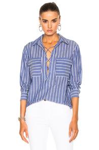 Equipment Knox Top In Blue,stripes