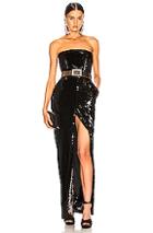 Alexandre Vauthier Strapless Sequin Gown In Black
