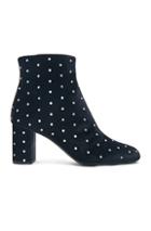 Saint Laurent Crystal Embellished Velvet Loulou Pin Boots In Black