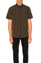Second/layer Short Sleeve Shirt In Brown,stripes