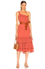 Marissa Webb Calista One Shoulder Dress In Orange