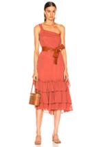 Marissa Webb Calista One Shoulder Dress In Orange