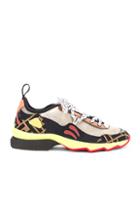 Fendi Logo Sneaker In Abstract,red,yellow