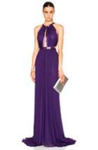 J. Mendel Silk Chiffon Halterneck Gown In Purple