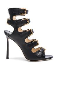 Jimmy Choo Leather Trick Heels In Black