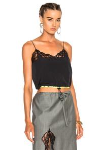 Alexander Wang Cropped Camisole With Lace In Black