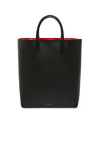 Mansur Gavriel Vegetable Tanned North South Tote In Black