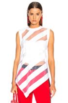 Marques ' Almeida Devore Sleeveless T Shirt In Stripes,white