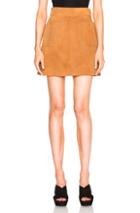 Frame Denim Suede High A-line Skirt In Neutrals,brown