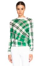Stella Mccartney Solid Check Sweater In Green,checkered & Plaid