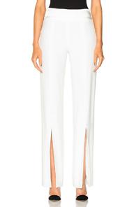 Jonathan Simkhai Stretch Crepe Combo Slit Pant In White