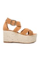 Elysewalker Los Angeles Ibiza Sport Suede Platform Espadrilles In Brown