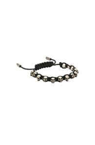 Alexander Mcqueen Skull Friendship Bracelet In Black