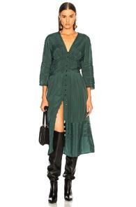 Sea Azzedine 3/4 Sleeve Midi Dress In Green