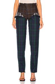 Y Project Cut Out Trouser In Blue,brown,plaid