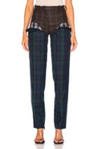 Y Project Cut Out Trouser In Blue,brown,plaid