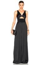 David Koma Ruched Bra Wide Trouser Jumpsuit In Black