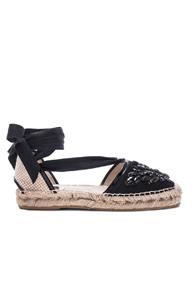 Oscar De La Renta Adriana Crystal Embroidery Espadrilles In Black