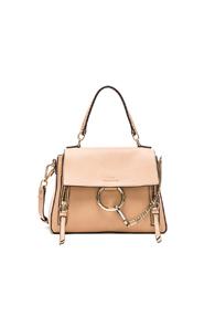 Chloe Small Faye Calfskin & Suede Day Bag In Nude