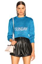 Alberta Ferretti Sunday Lurex Crewneck Sweater In Metallic,blue