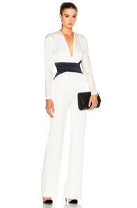 Galvan Contrast Jumpsuit In White