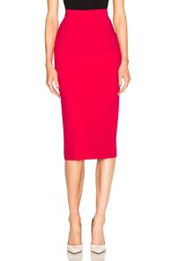 Roland Mouret Arreton Double Wool Crepe Skirt In Pink