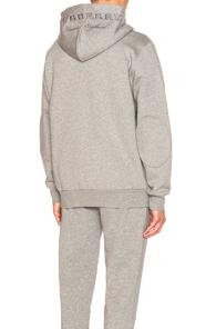 Burberry Kenton Embroidered Hoodie In Gray