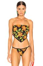 Solid & Striped Bianca Bikini Top In Black,floral,green,orange