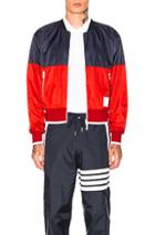 Thom Browne Bicolor Bomber Jacket In Blue,red,
