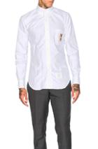 Thom Browne Hector Pocket Crest Oxford Shirt In White