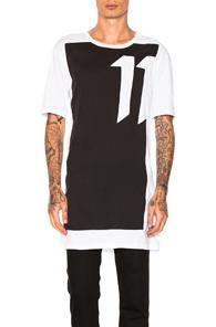 11 By Boris Bidjan Saberi Block Cut Tee In Black,white