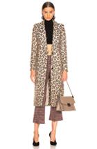 Smythe Peaked Lapel Coat In Neutral,animal Print