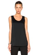 Victoria Beckham Heavy Matte Satin Tank Top In Black