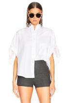 R13 Oversized Rolled Sleeve Shirt In White