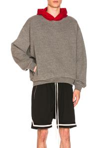 Fear Of God Heavy Terry Everyday Hoodie In Gray,red