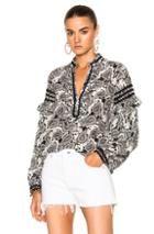 Dodo Bar Or Bill Top In Abstract,black,floral,white