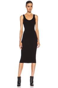 Enza Costa Rib Tank Viscose-blend Dress In Black