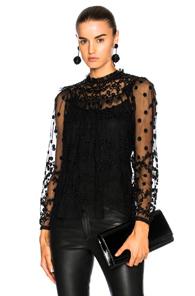 Needle & Thread Shadow Blouse In Black