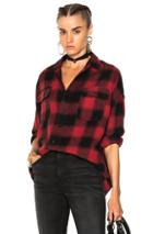 R13 X Oversized Plaid Shirt In Checkered & Plaid,red