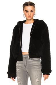 Amiri Sherpa Zip Hoodie In Black