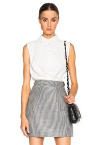 Carven Chemise Crepe Top In White