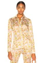 Acne Studios Floral Blouse In Green,floral,orange,white