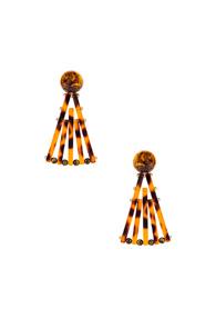 Cult Gaia Acrylic Fan Earrings In Brown