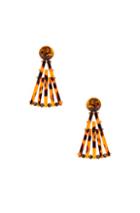 Cult Gaia Acrylic Fan Earrings In Brown