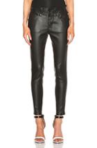 Unravel Slouchy Skinny Lambskin Leather Pants In Black