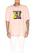 Maison Margiela Fade Garment Dye Graphic Tee In Orange,pink