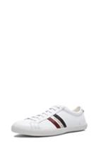 Moncler Old School Leather Sneakers In White