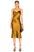 Fleur Du Mal Cowl Neck Slip Dress In Metallic