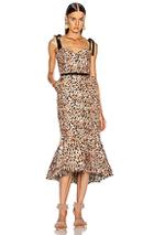 Johanna Ortiz Love Between Species Midi Dress In Animal Print,neutral